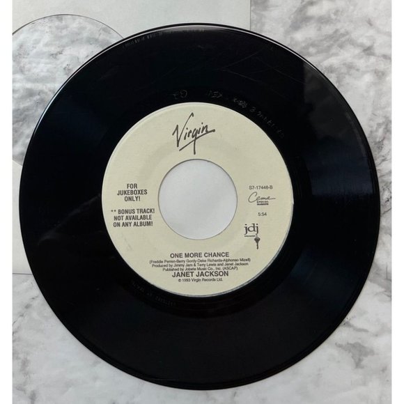 Janet Jackson If / One More Chance 45 Pop 1993 Virgin 17446 VG+ - Picture 6 of 6